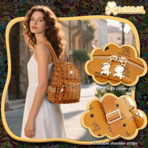 Tokidoki PU Leather School Bag PU Leather Backpack Bag for Ladies Casual Daypack for Work Travel Duffle Bag